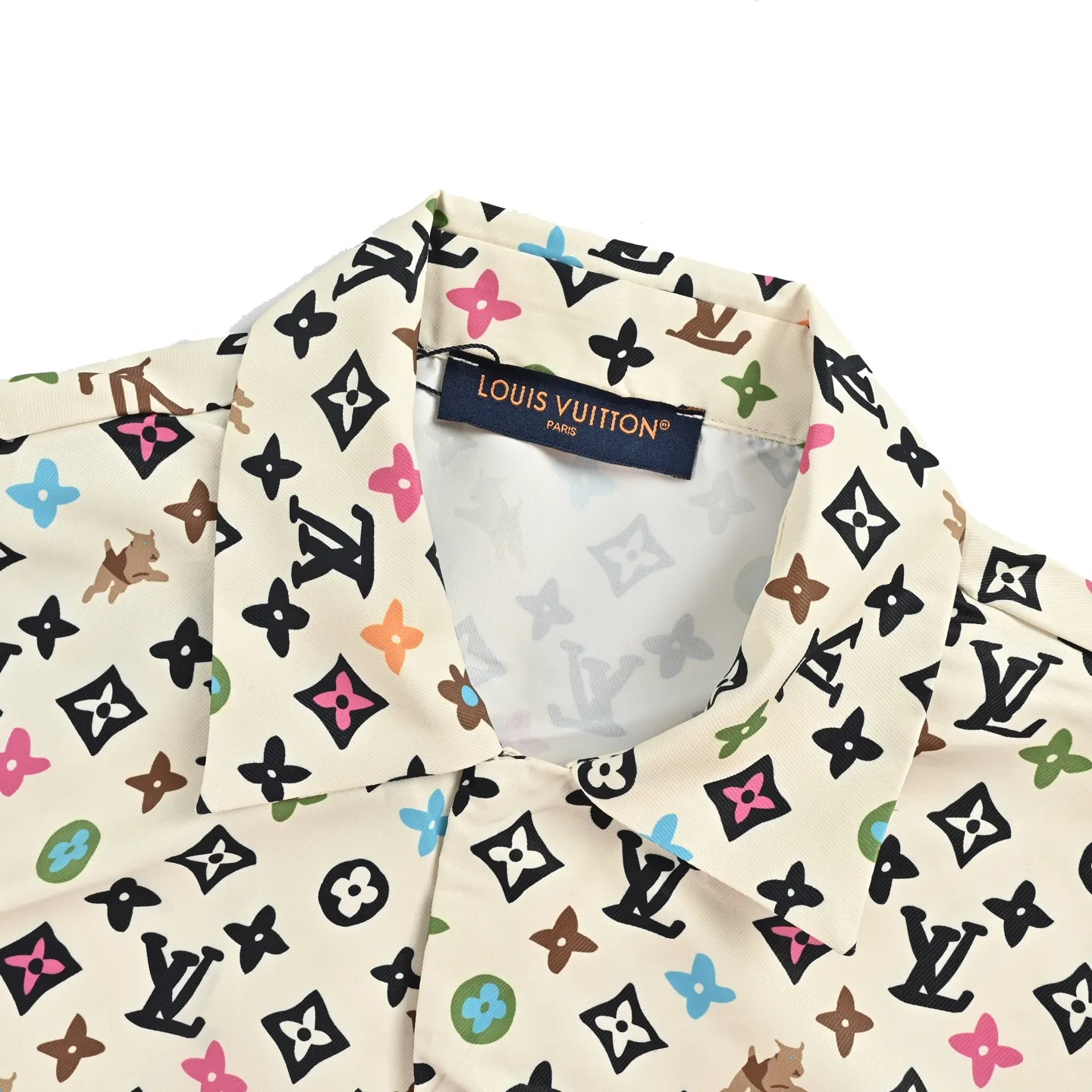 Louis Vuitton/Louis Vuitton collaboration printed mulberry silk short-sleeved shirt